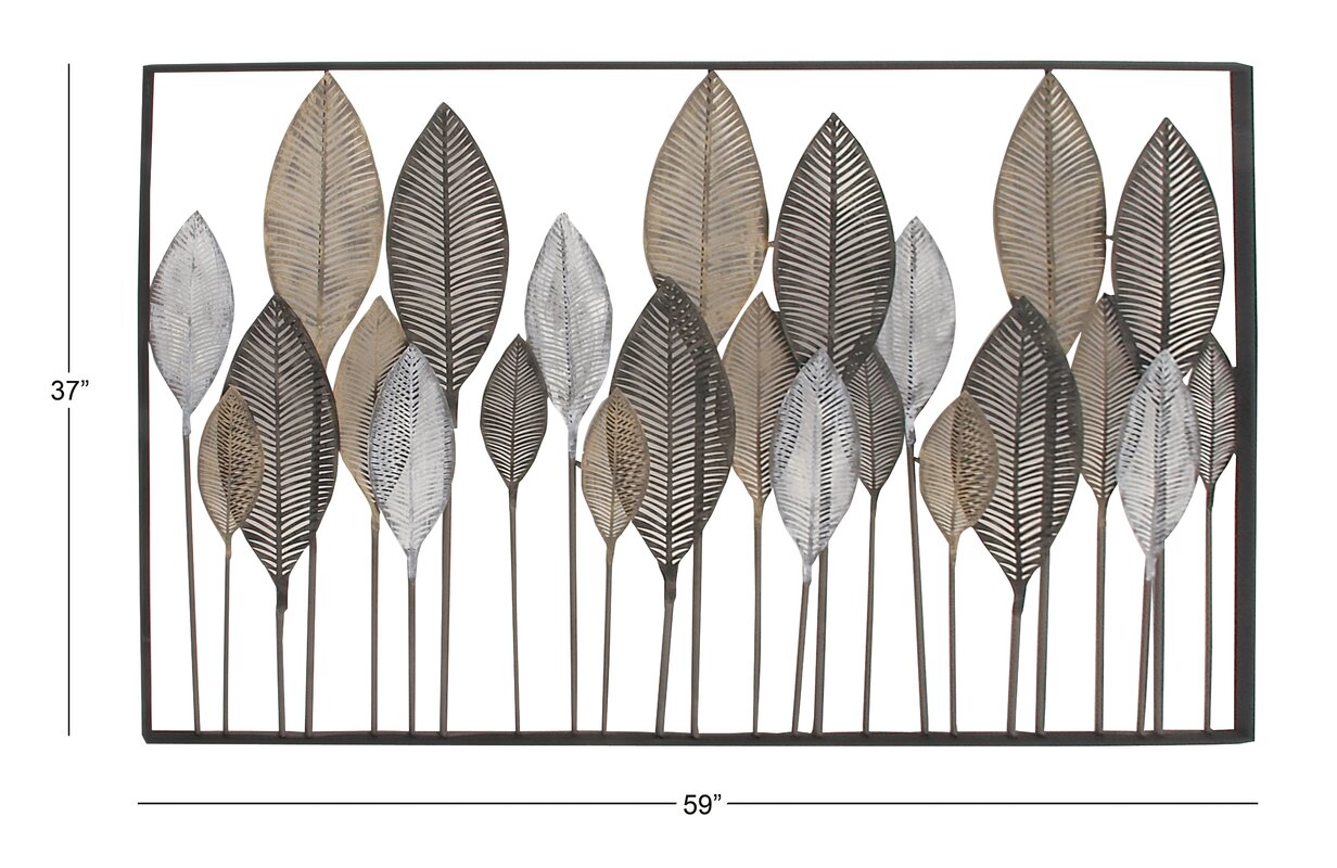 Cole & Grey Metal Leaf Wall Décor & Reviews Wayfair